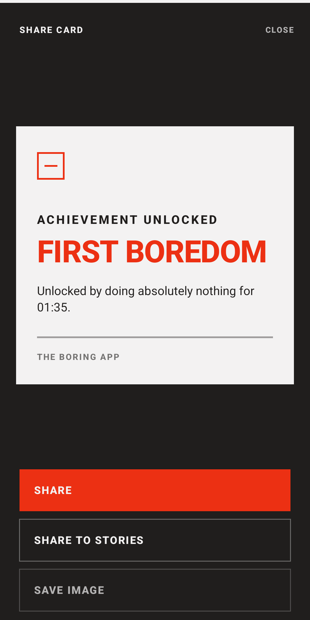 Shareable achievement card