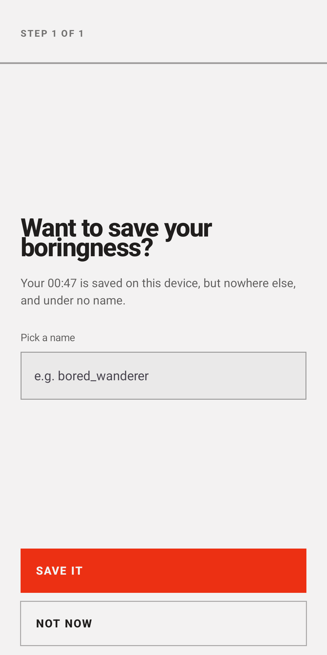 Save your boringness with a chosen name